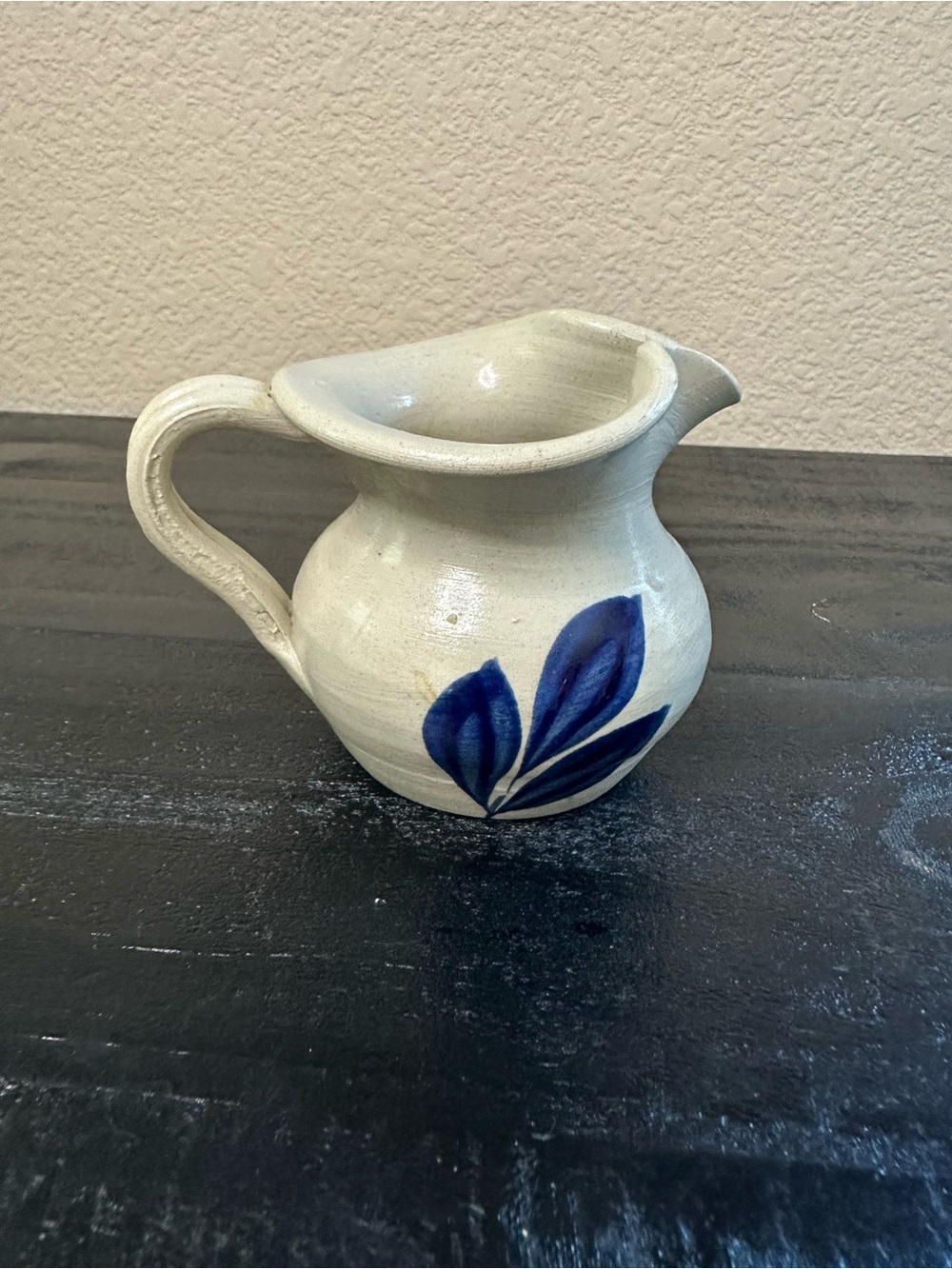 Williamsburg Pottery Salt Glaze Creamer. 3” Tall